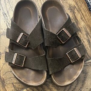 Birkenstock  Dark Brown Suede Sandals